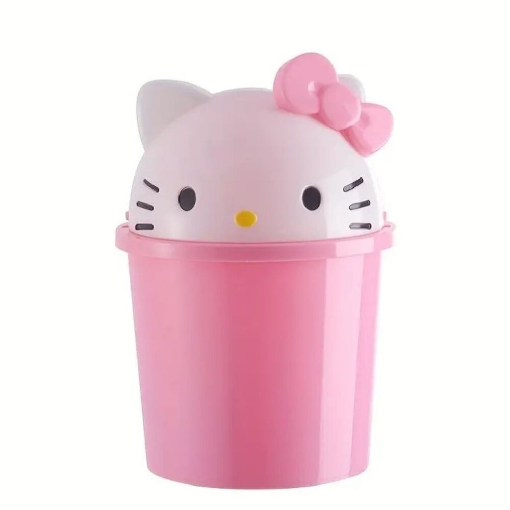 Hello Kitty Pink Trash Can Large Size with Detachable Lid 13" - Picture 1 of 7